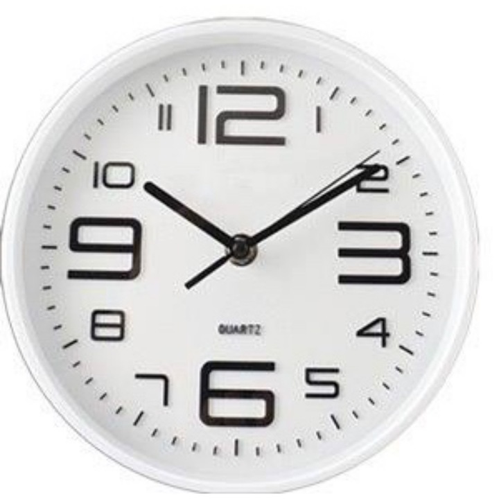 Ceas Decorativ de Perete , Rombic , Oxford , 35 cm diametru , Alb