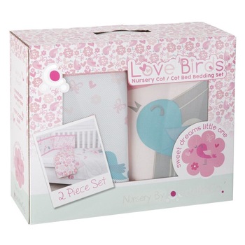 Set de pat 2 piese pentru bebelusi Comfi-Dreams Lovebirds 843022 Set de pat 2 piese pentru bebelusi Comfi-Dreams Lovebirds 843022