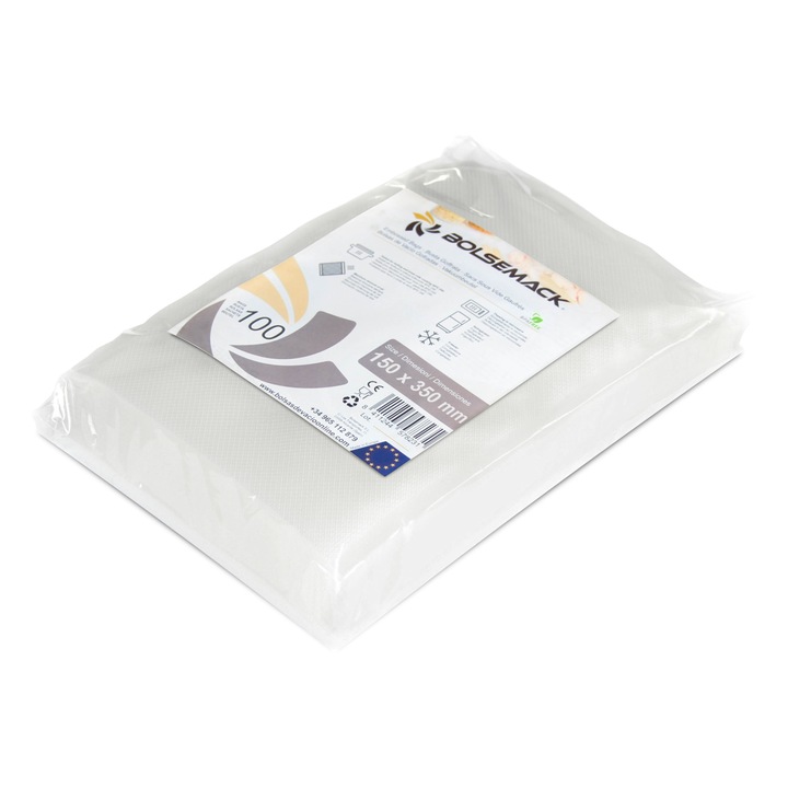Set 100 pungi vacuum, Bolsemack, 150x350mm, transparente
