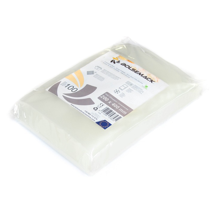 Set 100 pungi vacuum, Bolsemack, 200x400mm, transparent