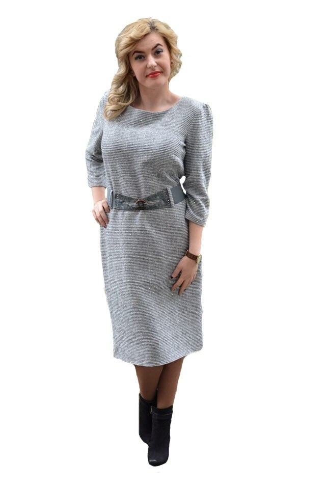 Rochie eleganta,design deosebit cu paiete si curea,D&J Exclusive, Gri deschis