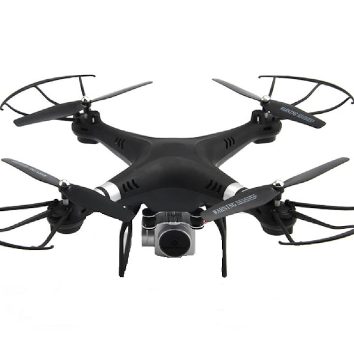 Drona cu camera 720p WIFI, 20min zbor, mentinere altitudine, auto-intoarcere, model Magic Speed X52HD, negru, 6 m/s, sistem de stabilizare