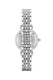 Emporio Armani, Ceas cu bratara metalica, decorat cu cristale, Argintiu