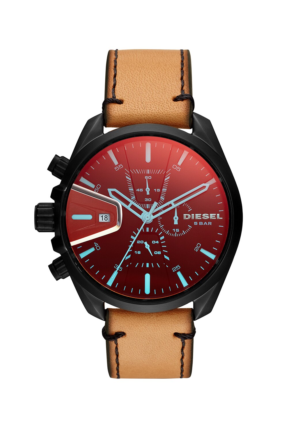 Diesel, Ceas cronograf cu o curea de piele, Maro