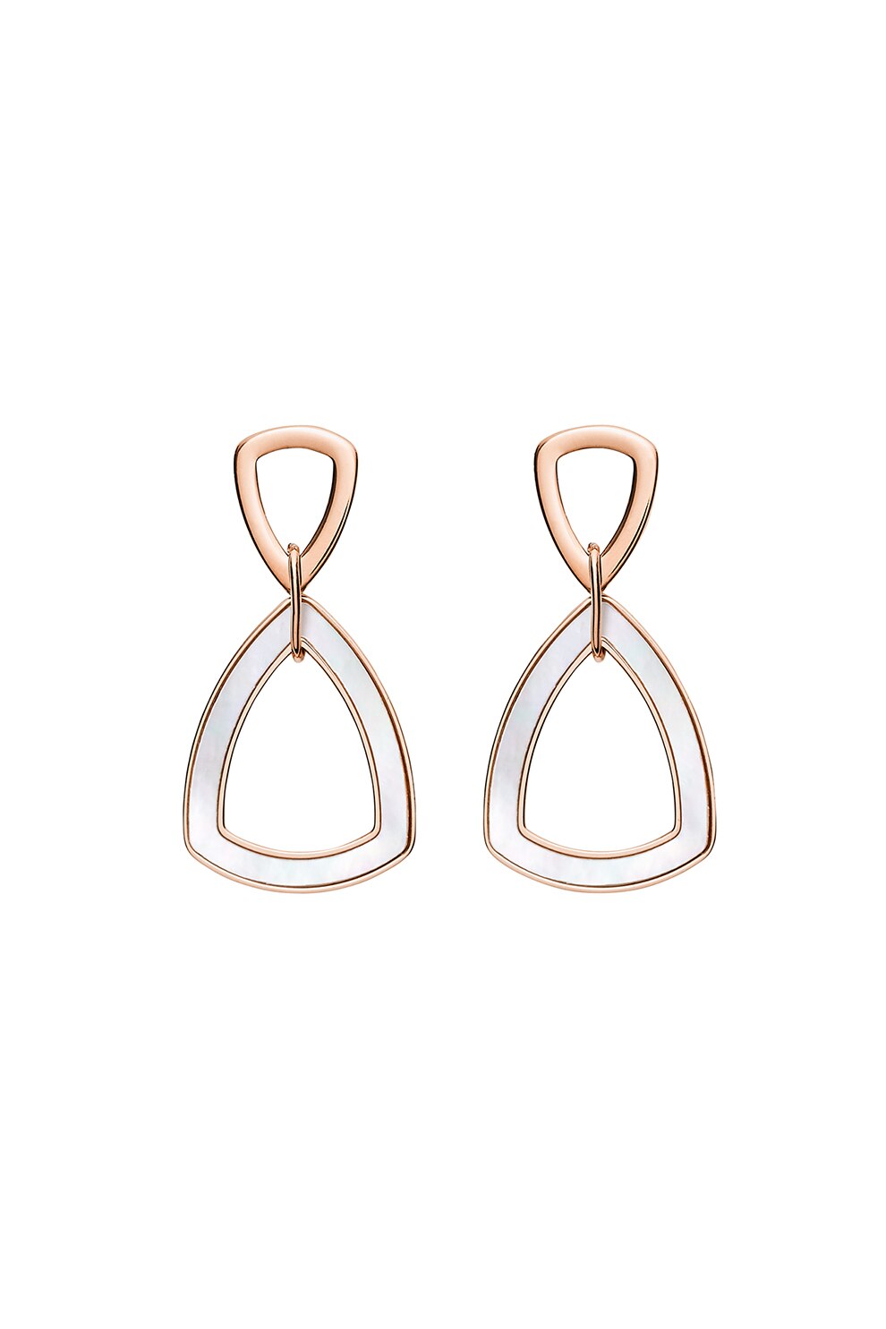 Fossil, Cercei drop decorati cu Mother Of Pearl, Auriu rose