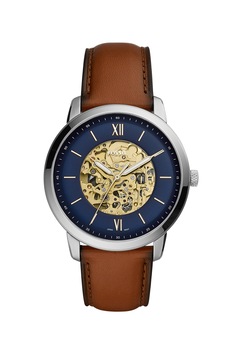 Fossil, Ceas automatic cu o curea de piele, Maro Fossil, Ceas automatic cu o curea de piele, Maro