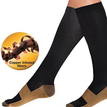 Miracle copper - Компресивни чорапи срещу болки и разширени вени, черно-кафяв