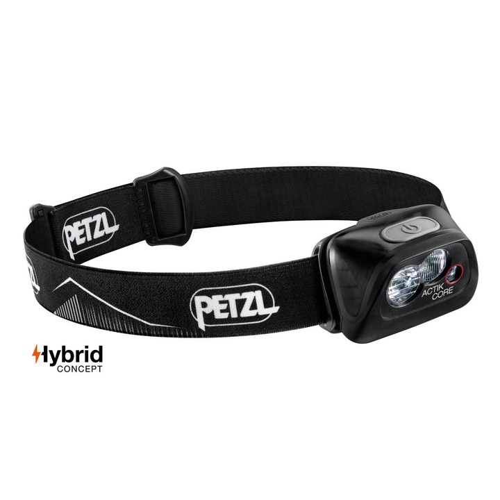 Челник Petzl Actik Core 2019, 450 Лумена, Акумулаторна Батерия, Черен