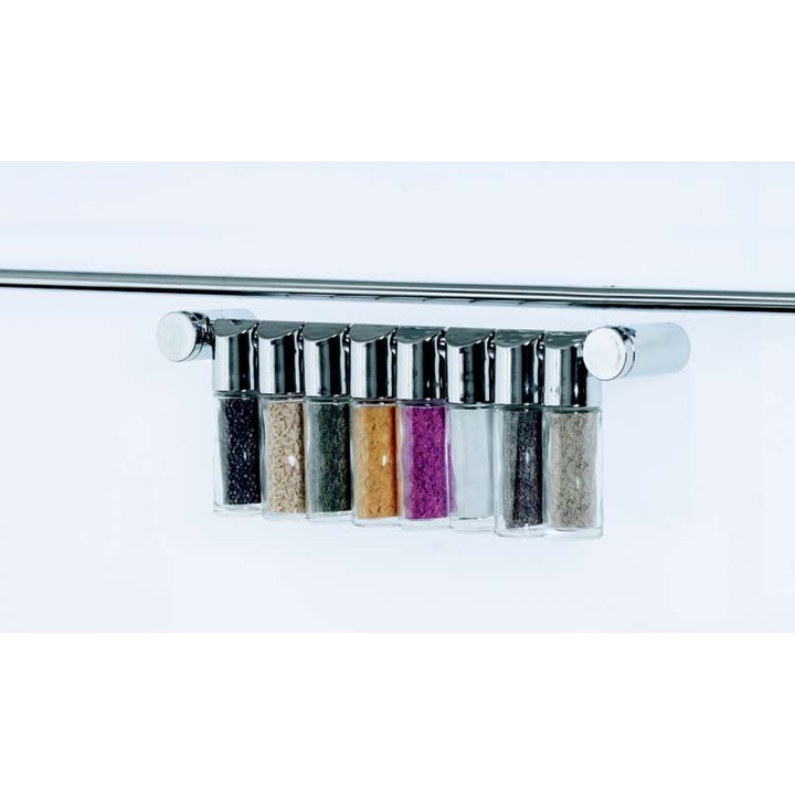 Set pentru condimente cu 8 recipiente din sticla