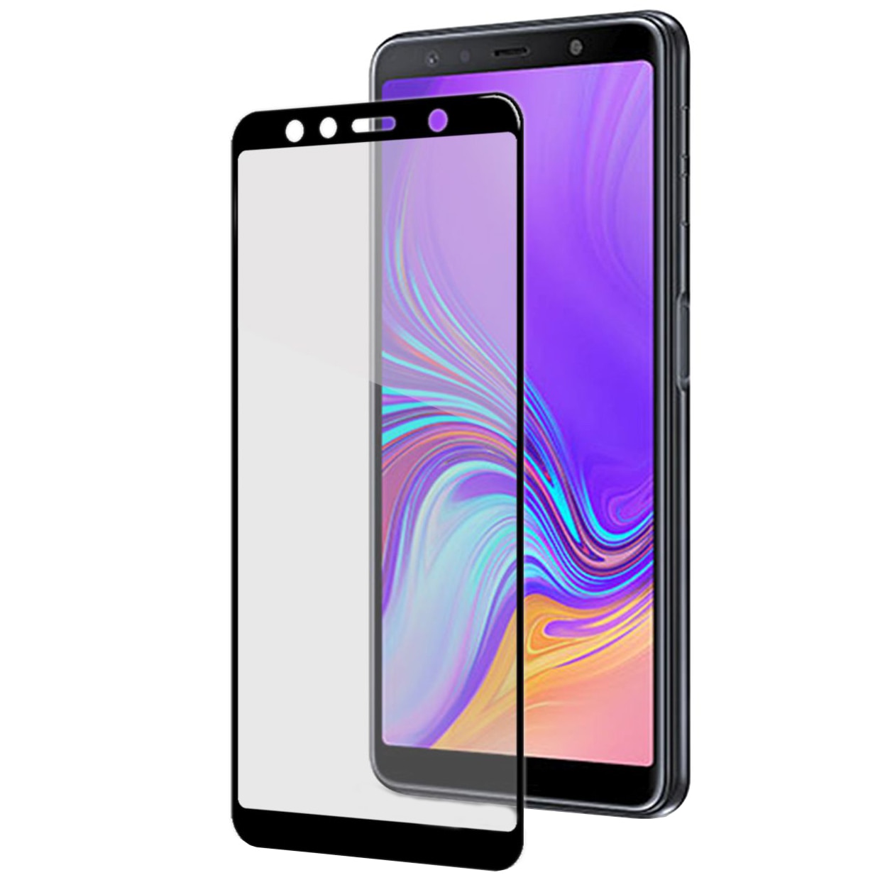 Folie de protectie Celly sticla curbata pentru Samsung Galaxy A7, Negru