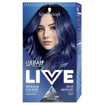 Vopsea de par permanenta Schwarzkopf Live Color Urban Metallics U67 Blue Mercury, 142.5 ml Vopsea de par permanenta Schwarzkopf Live Color Urban Metallics U67 Blue Mercury, 142.5 ml