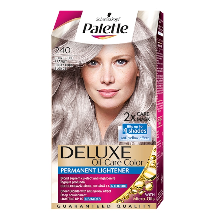 Боя за коса Palette Deluxe 240 Dusty Cool Blonde, Перманентна, Избелващ ефект, 130 мл