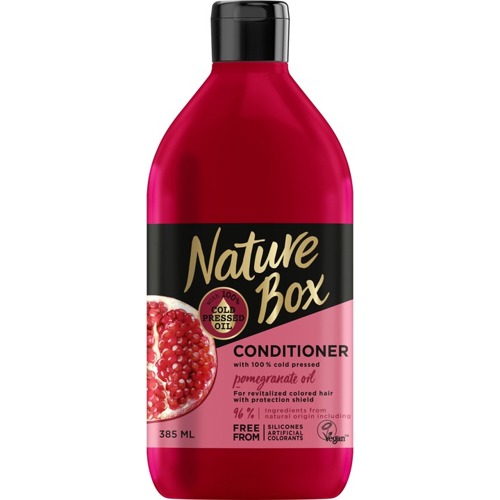 Nature Box balzsam Gránátalma festett hajra, 385 ml