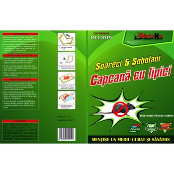 Capcana carton- cu lipici, tip carte- cu specificatii-limba romana Capcana carton- cu lipici, tip carte- cu specificatii-limba romana