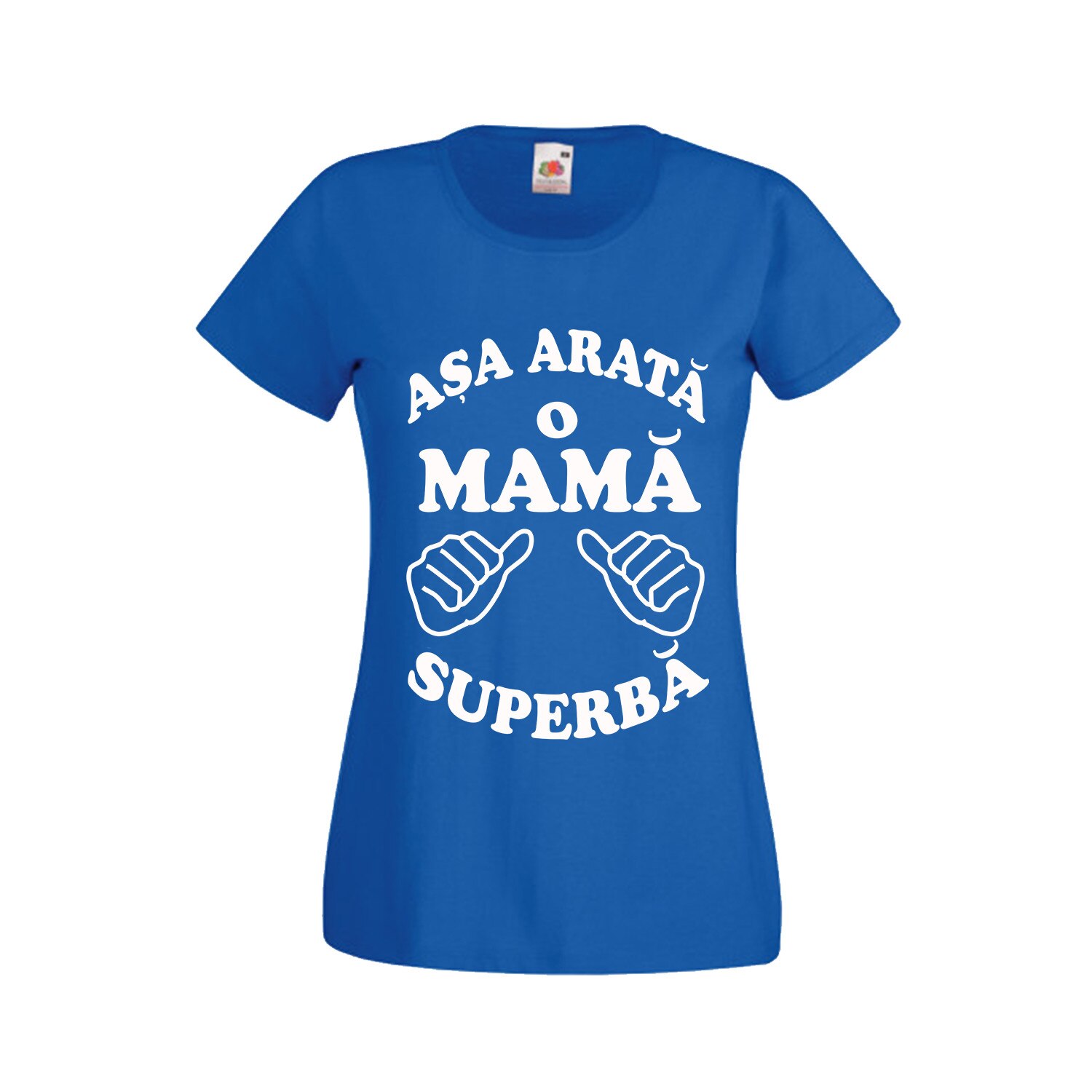 Tricou personalizat Fruit of the loom Asa arata o mama superba XXL albastru