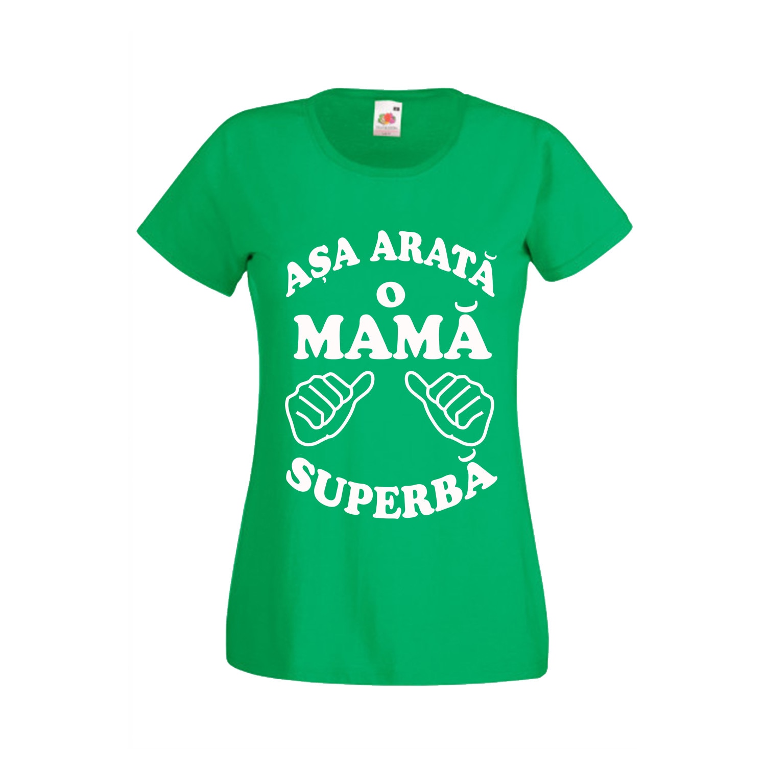 Tricou personalizat Fruit of the loom Asa arata o mama superba S verde