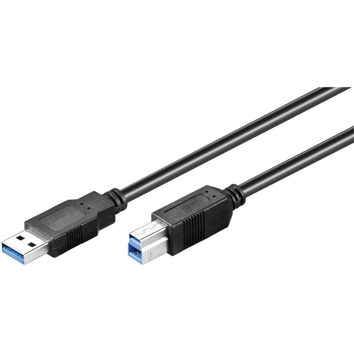Goobay USB 3.0 USB A dugós kábel - USB B dugó 1,8 m, Fekete