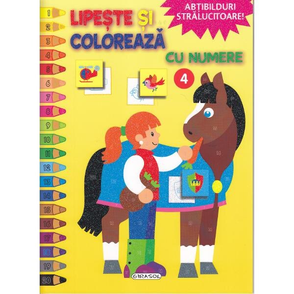 Lipeste si coloreaza cu numere 4 - Abtibilduri stralucitoare