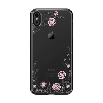 Husa Kavaro Flora , decor Cristale Originale Preciosa , iPhone XS Max , Negru Husa Kavaro Flora , decor Cristale Originale Preciosa , iPhone XS Max , Negru