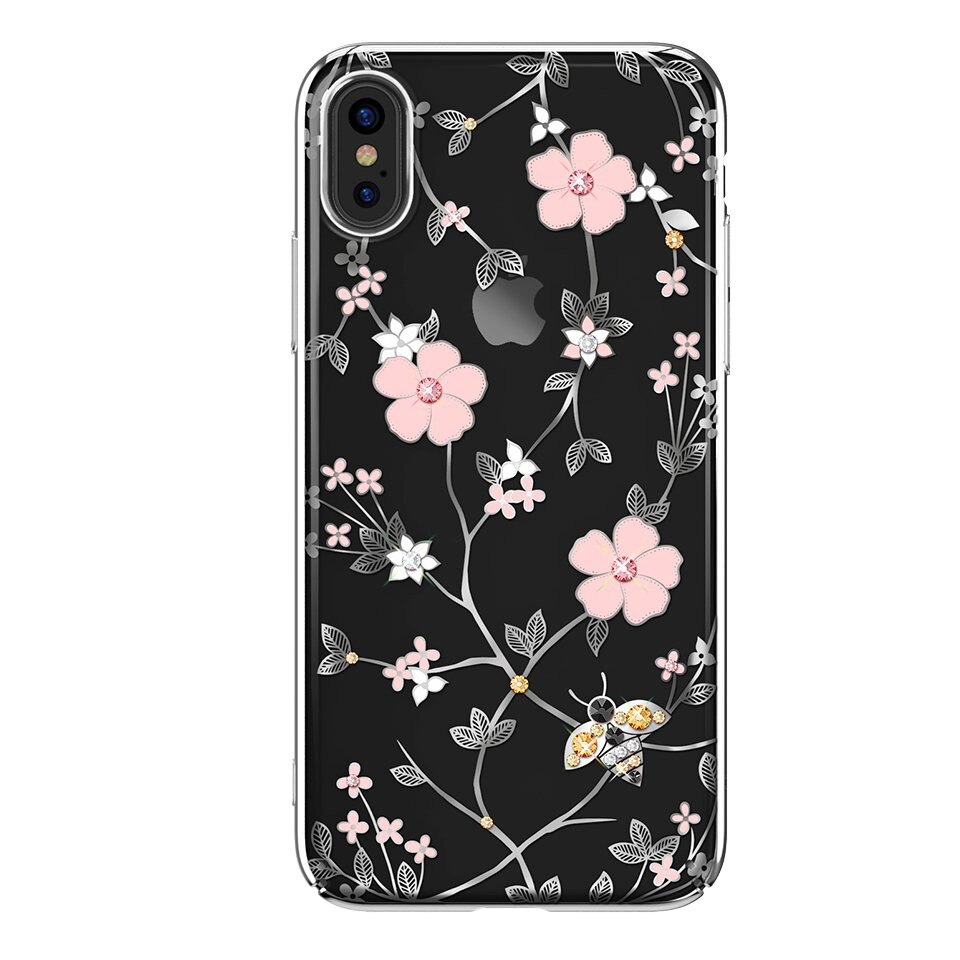Husa iPhone X XS Kavaro Honeybee Preciosa Crystals Silver