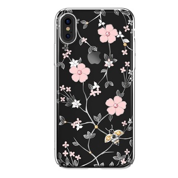 Husa iPhone X XS Kavaro Honeybee Preciosa Crystals Silver Husa iPhone X XS Kavaro Honeybee Preciosa Crystals Silver