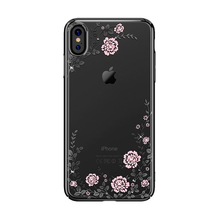 Husa iPhone X XS Kavaro Flora Preciosa Crystals Black