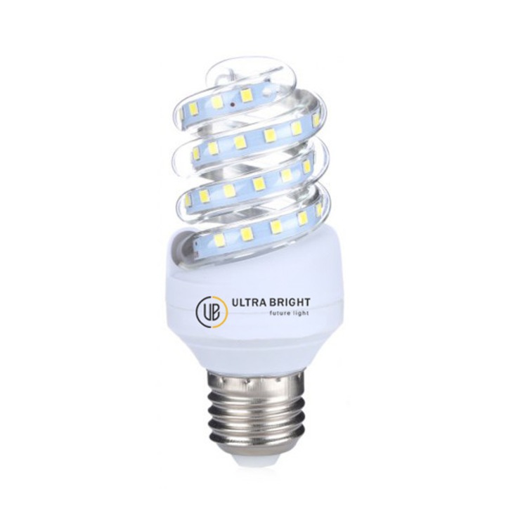 Спирална LED крушка 7W, Ultra Bright, E27, 6400K, студена светлина