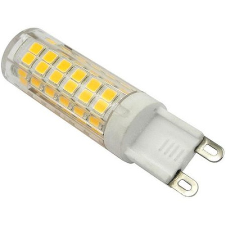 LED крушка ОЕМ, 9W, G9, Керамична, Топла бяла светлина, 220v