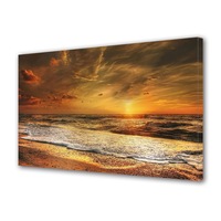Tablou Canvas Premium Art Factory TrueColor Peisaj Multicolor Apus la mare portocaliu, Panza pe cadru de lemn, Decoratiuni Moderne pentru Casa, 50 x 70 cm