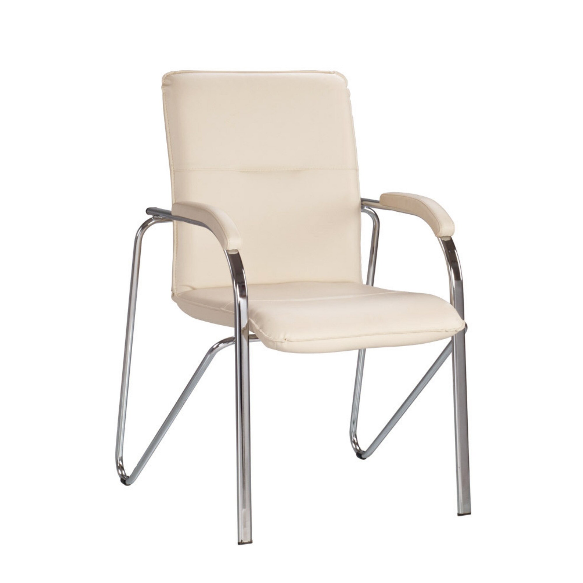 Scaun vizitator Samba Soft, Crem piele naturala, Ergonica