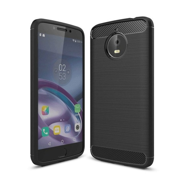 Силиконов гръб FENiX® Flexible Carbon Armor за Motorola Moto G6 Plus, Черен + GSM BORSA Химикал