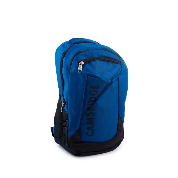 Ghiozdan Cambridge cu 3 compartimente albastru