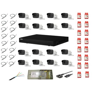 Sistem supraveghere complet 16 camere 2MP IR 40m cu DVR Dahua Pentabrid full hd Sistem supraveghere complet 16 camere 2MP IR 40m cu DVR Dahua Pentabrid full hd
