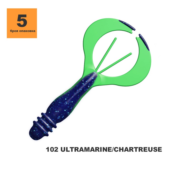 Примамка TOIRTAP РАК 3.2″ 102 Ultramarine/Chartreuse