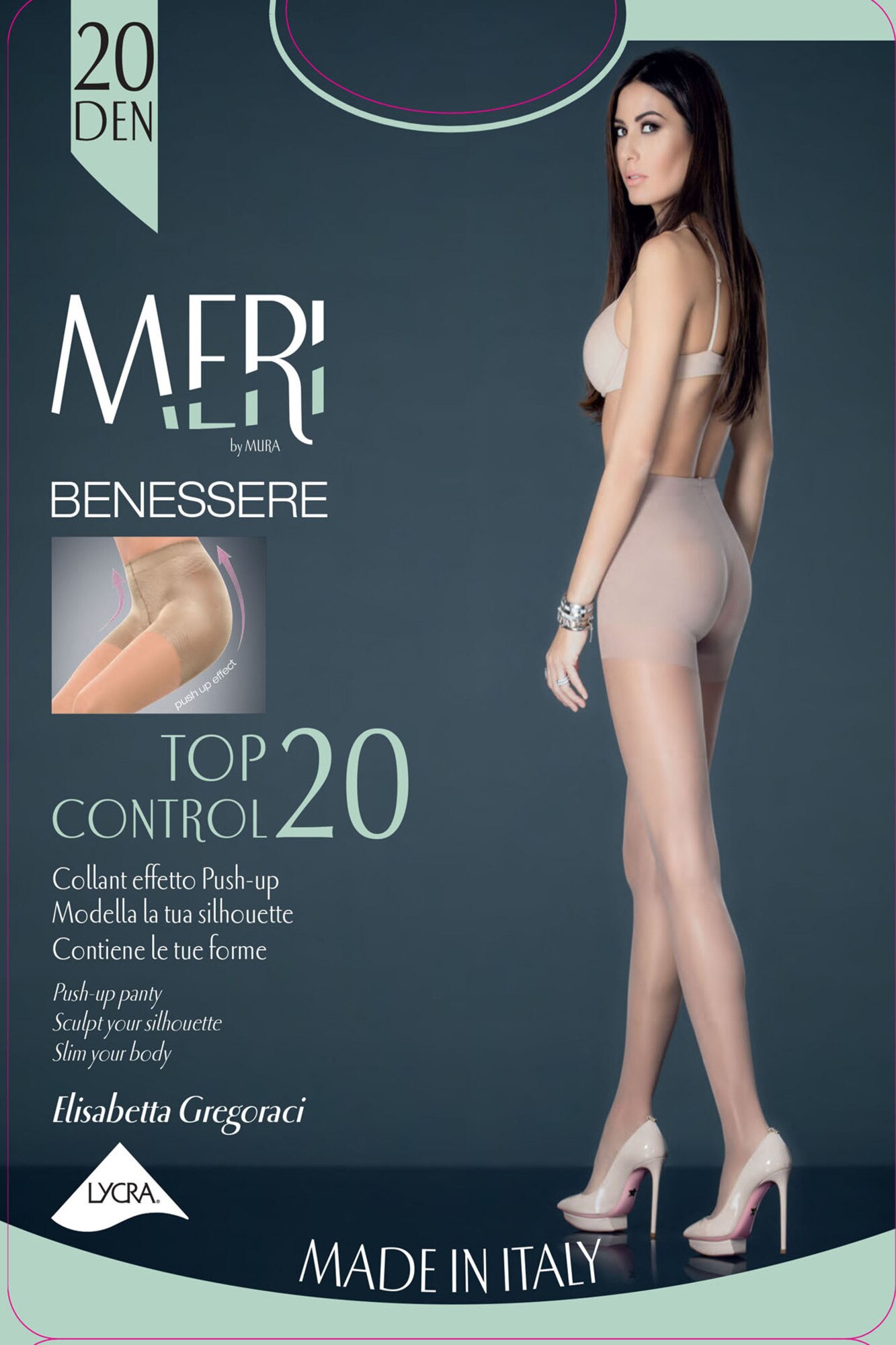 Dres MERI by MURA PUSH-UP, 20 DEN, Nuange