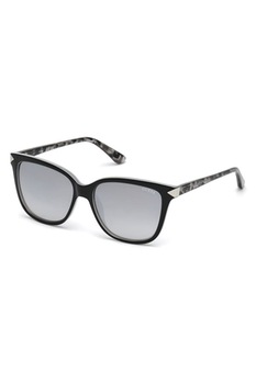 Guess, Ochelari de oare wayfarer cu accente metalice, Negru, 56-16-145 Standard Guess, Ochelari de oare wayfarer cu accente metalice, Negru, 56-16-145 Standard