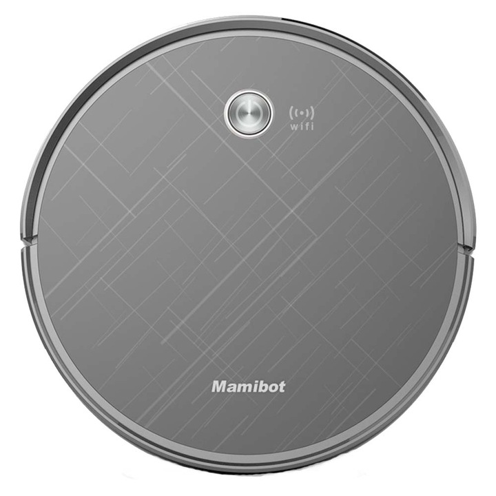 Aspirator robot Mamibot Exvac 660, Aplicatie mobila, Wi-Fi, Programare, Perie centrala, Aspirare/stergere umeda, Gri