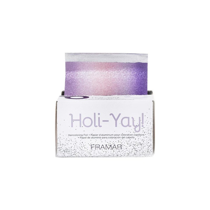 Folie pentru suvite aluminiu pretiat, Framar Holi-Yay, Suport Push Up Base, Pretaiate si Pliate, Aluminu, Set 500 buc, Mov