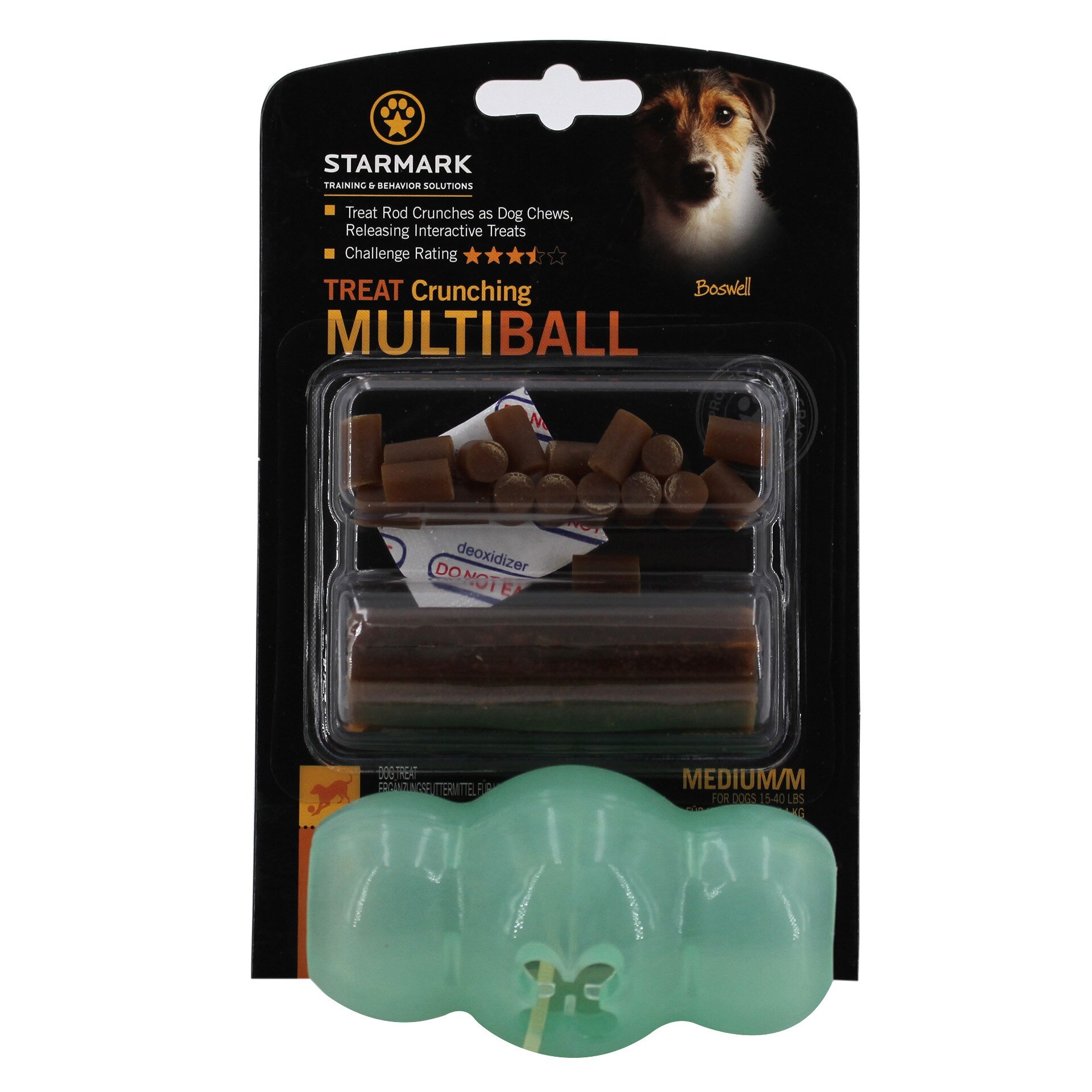 Jucarie cu Recompensa Multi Ball, Starmark, Verde, Medie, Pentru Caini