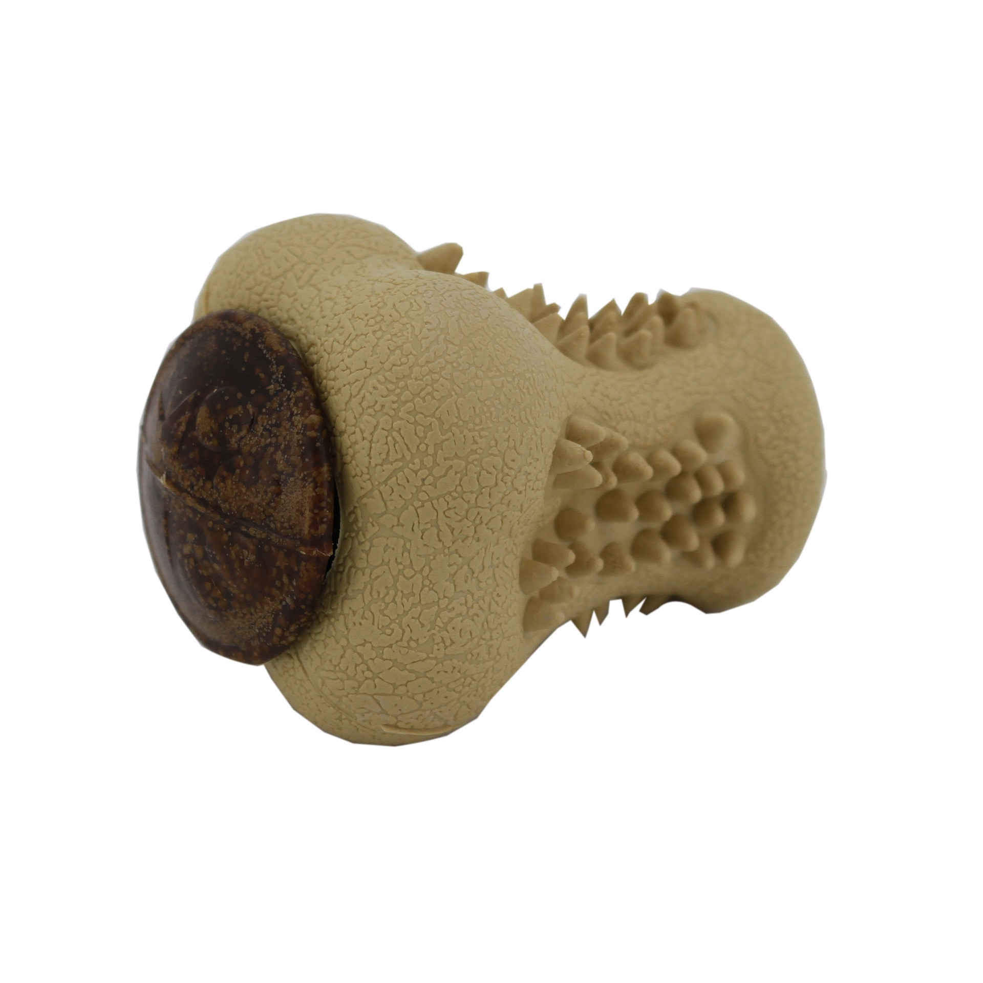 Jucarie cu Recompensa Lock&Block RubberTuff Treat Bone, Os, Starmark, Maro, Mica, Pentru Caini