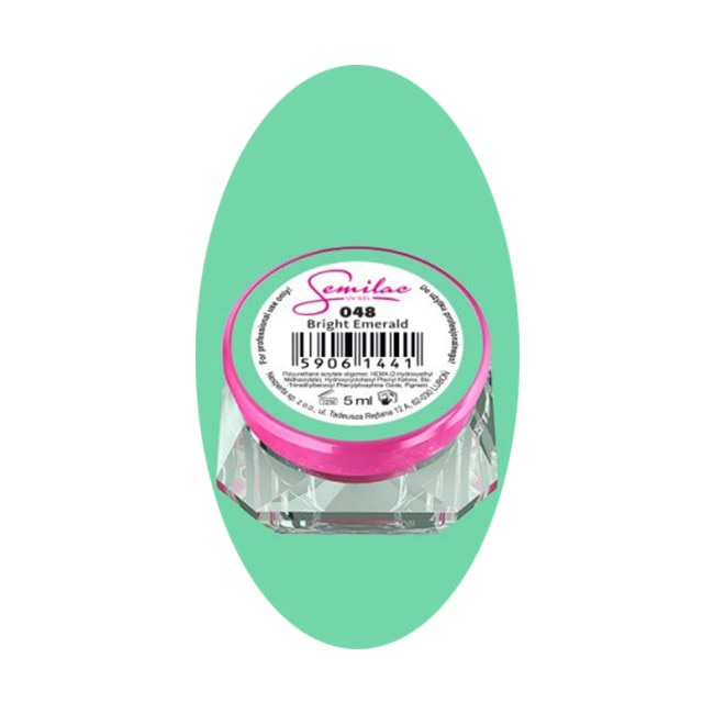 Gel UV color, Semilac, 5 ml, Bright Emerald 048