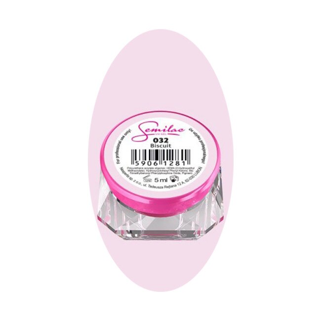 Gel UV color, Semilac, 5 ml, Biscuit 032