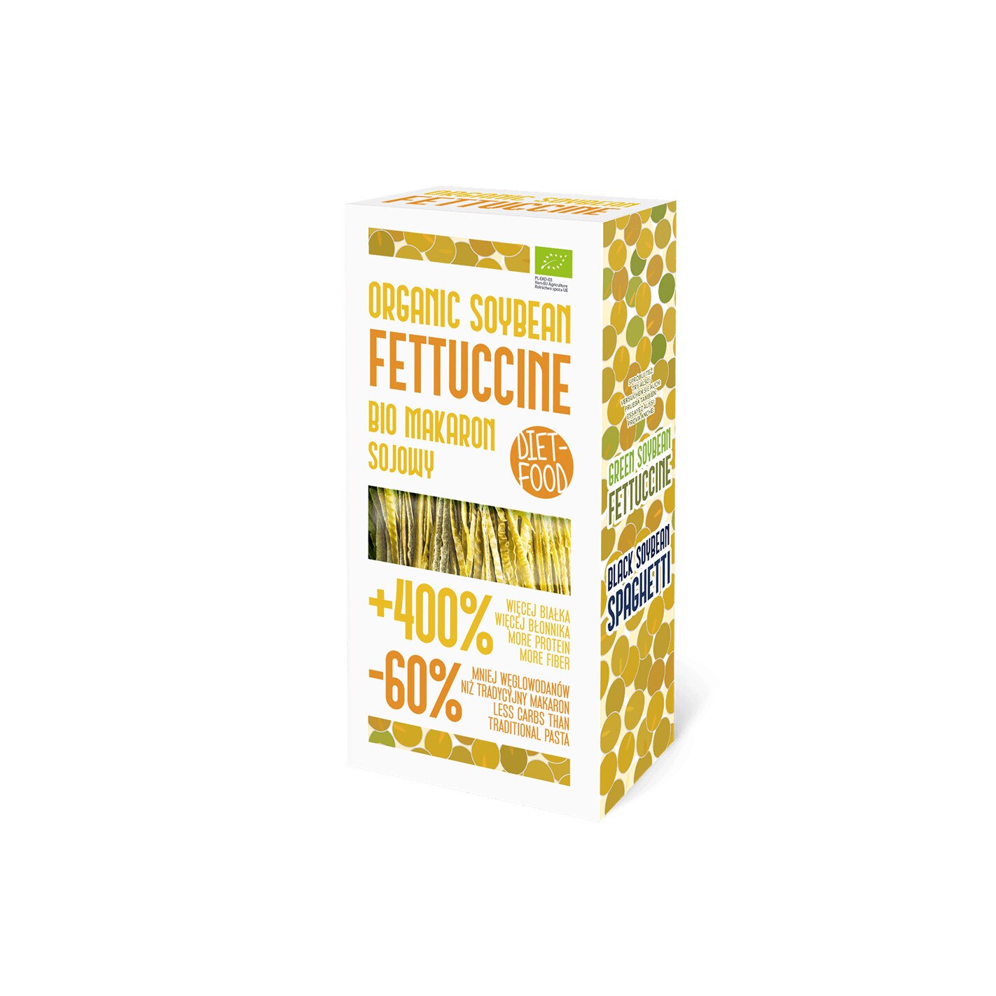 Paste Fettuccine din soia galbena Bio, 200g, Diet Food