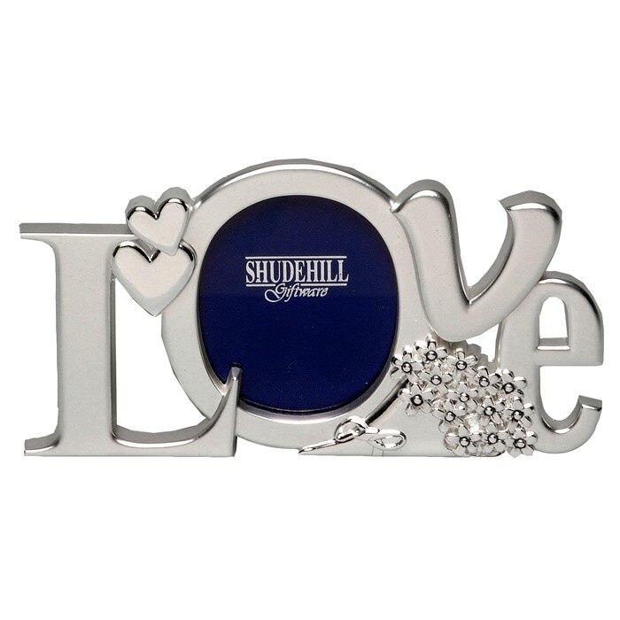 Rama foto, litere in relief Love, Shudehill, argintie