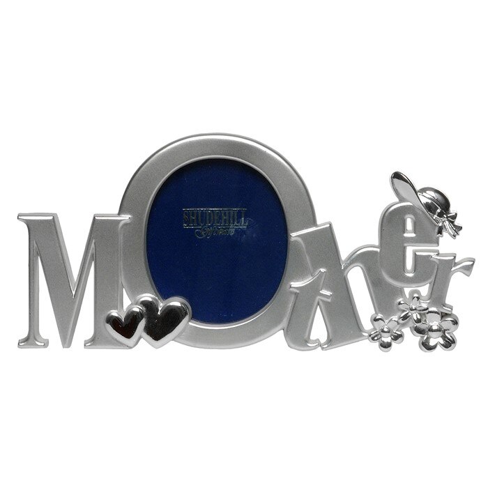 Rama foto litere Mother, argintie