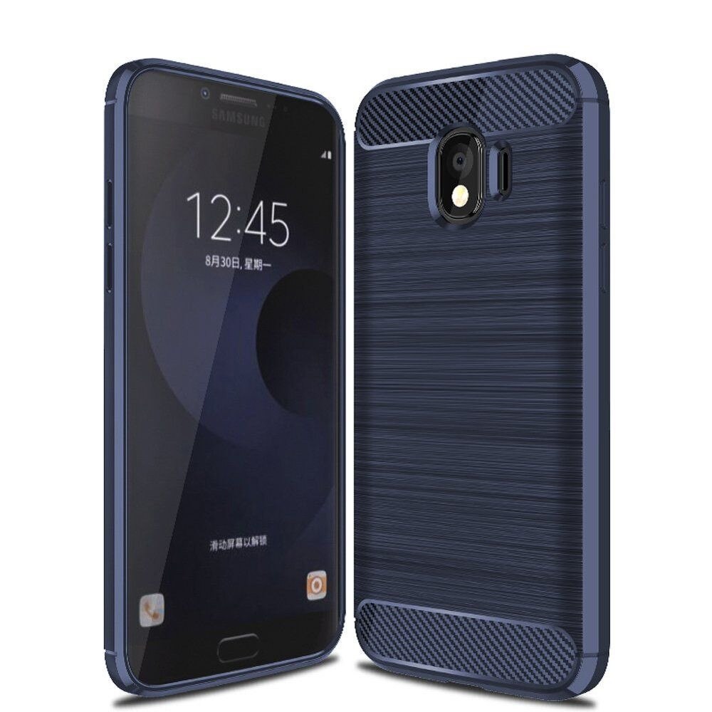 Husa Samsung Galaxy J4 (2018) - Tpu Carbon Fibre Brushed - albastru