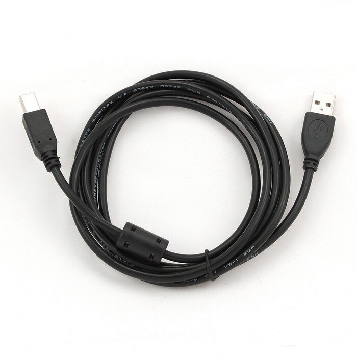 Cablu USB 2.0 A-B, Gembird, 1.8 m, Miez ferita, Negru