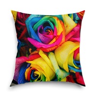 Perna decorativa Art Factory Trandafiri Cu Petale Colorate, Multicolor 40 x 40 cm