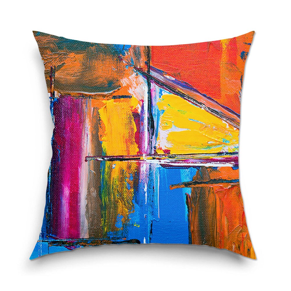Perna decorativa Art Factory Colorat, Geometric, Multicolor 40 x 40 cm