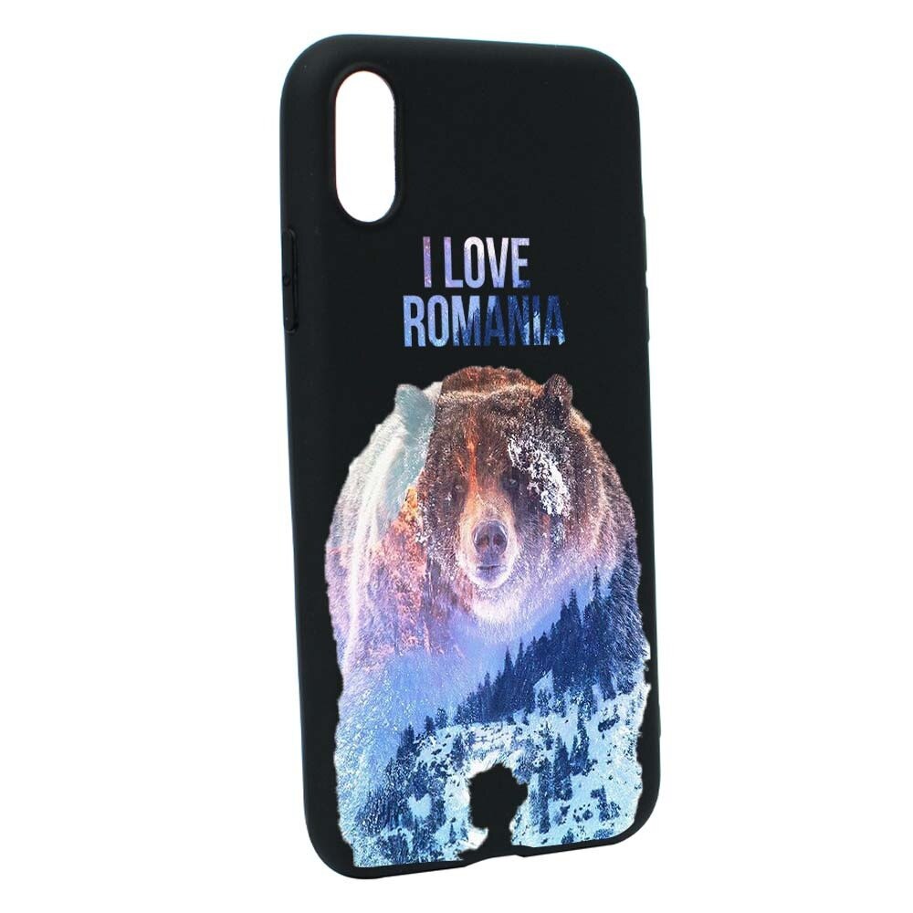Husa Apple iPhone XS / X, Silicon, I Love Romania B35